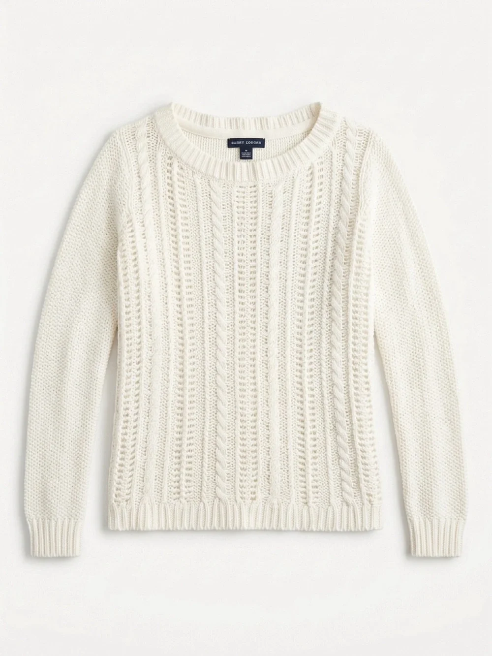 GAP Ivory Cable Knit Crewneck Sweater